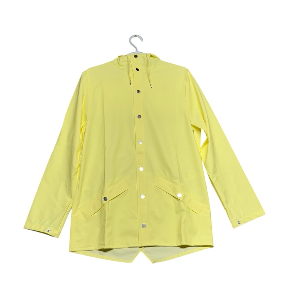 Rains Jacket Straw 12010 NWT Unisex Sz XS Hooded‎ Butter Yellow Wind Waterproof